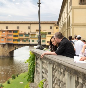 Honeymoon Photo Shoot in Florence Italy near Ponte Vecchio