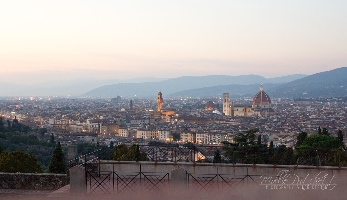 Panoramic sunset View of Florence, Italy